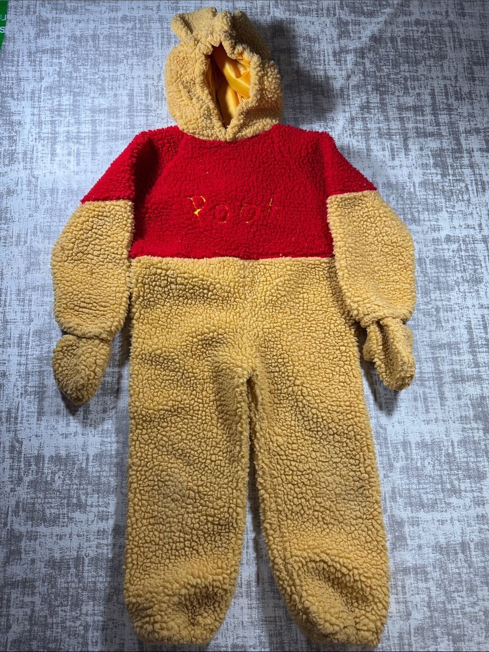 Disney Plush Hooded One-Piece in Red and Yellow 35 X 16 PTP 4-6T